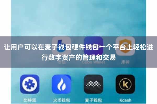 让用户可以在麦子钱包硬件钱包一个平台上轻松进行数字资产的管理和交易